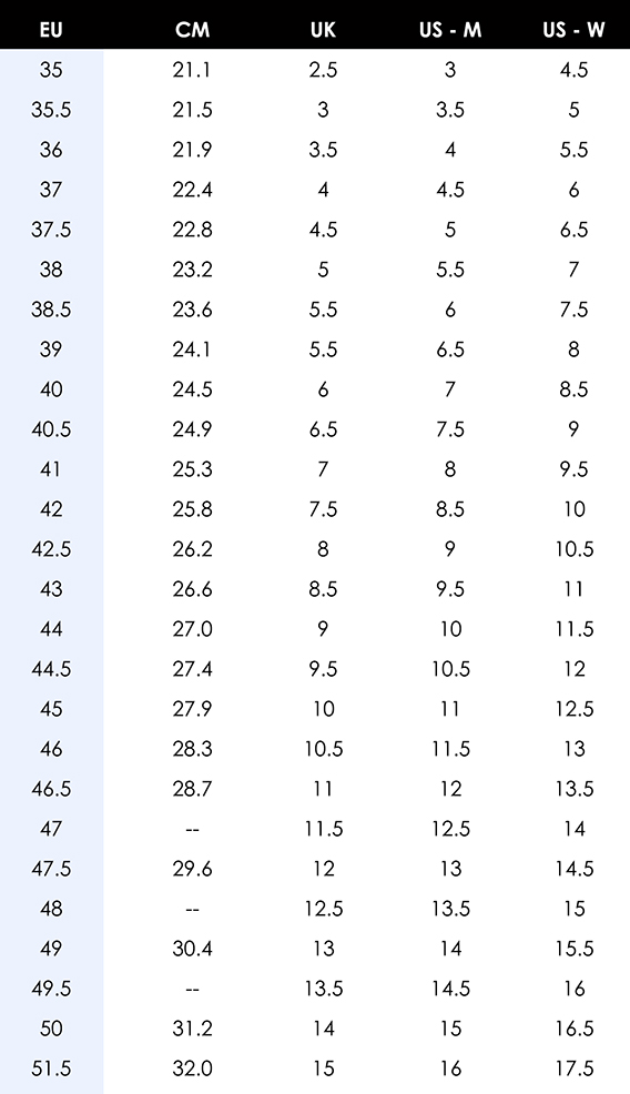 Converse eu hot sale size chart